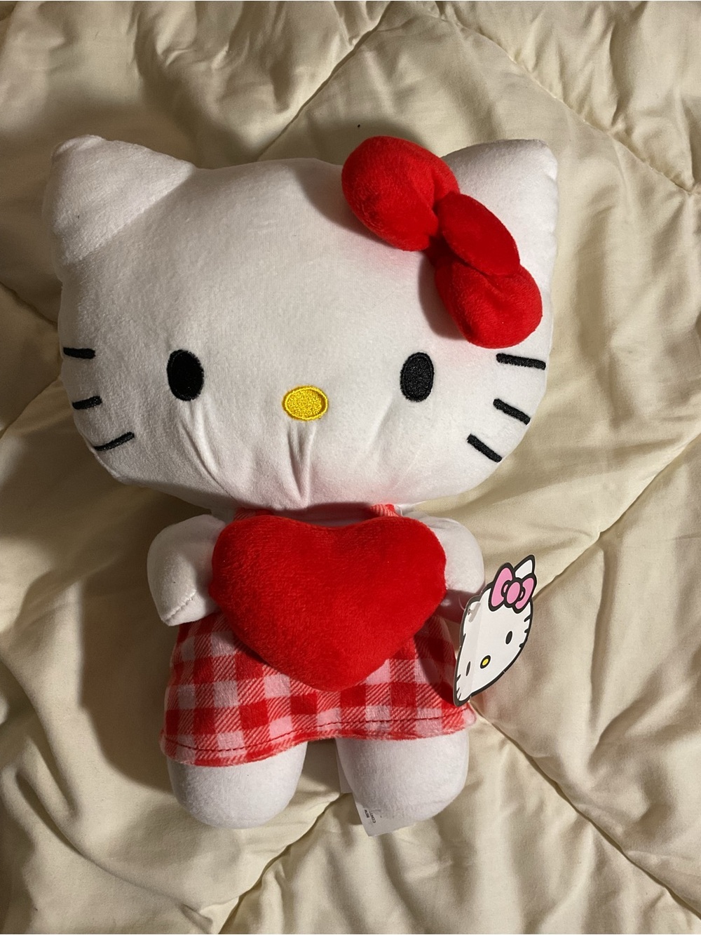 NWT Sanrio Hello Kitty Plush in White and Red with Heart